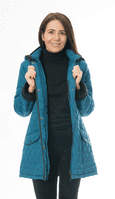 ❤️ Up to Plus ❤️ Womens Fleece Lined Hooded Quilted Petrol Coat db218